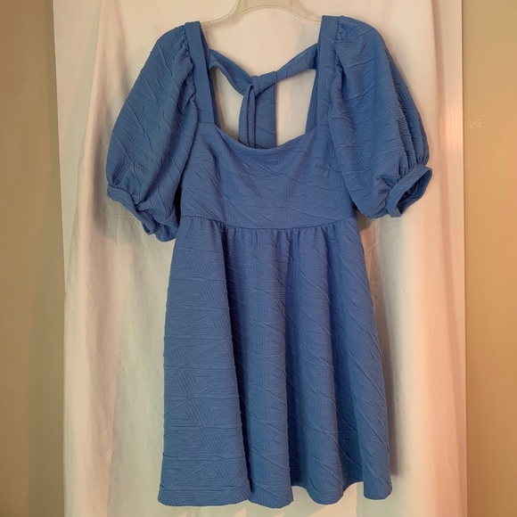 Free People Dresses & Skirts - Free People puff sleeve 'Violet Mini Dress' with tie in back